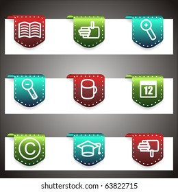 Color vector icons set. Vector navigation template (set 20).