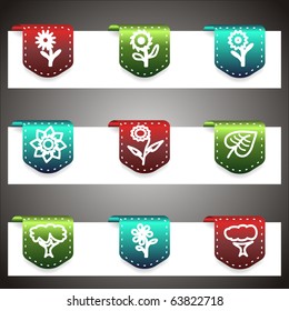 Color vector icons set. Vector navigation template (set 18).