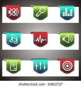 Color vector icons set. Vector navigation template (set 15).