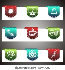 Color vector icons set. Vector navigation template (set 26).
