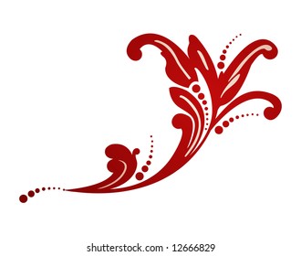 Color vector illustration of an abstract floral element