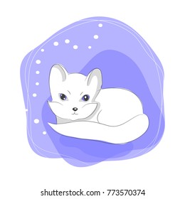 color vector illustration of arctic fox