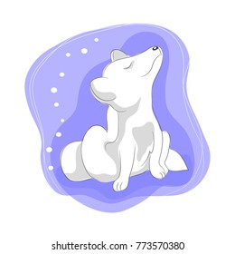 color vector illustration of arctic fox