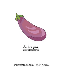 Color vector illustration. Aubergine, eggplant