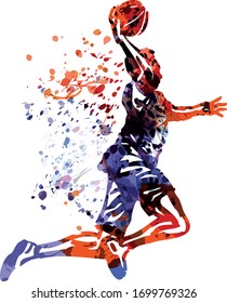 Color vector illustration of basketball player