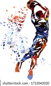 Color vector illustration of basketball player