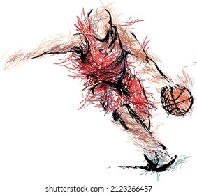 Color vector illustration of basketball player