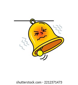 Color vector illustration of a bell on a white background