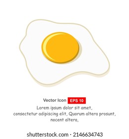 Color vector illustration in cartoon style. Top view of fried eggs. Chicken eggs cooked for breakfast
