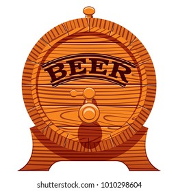 color vector illustration with a cask of beer.