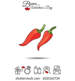 Color vector illustration. Chilli icon