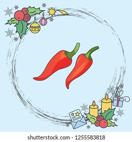Color vector illustration. Chilli icon
