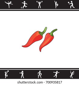 Color vector illustration. Chilli icon