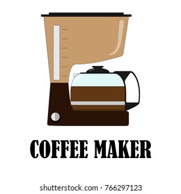 Color vector illustration of the coffee maker. 