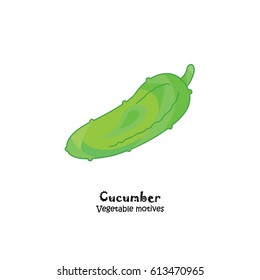 Color vector illustration. Cucumber