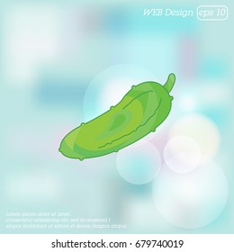 Color vector illustration. Cucumber