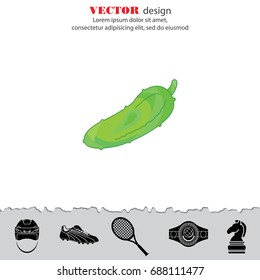 Color vector illustration. Cucumber