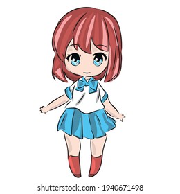 Color vector  illustration. Cute baby in manga style
For cutting and decoration. Toping on the cake. Floral topping. Hero for the postcard. T-shirt print.