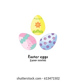Color vector illustration. Easter eggs