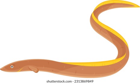 color vector illustration of eel fish, proper nutrition, seafood, seafood delicacies, long fish