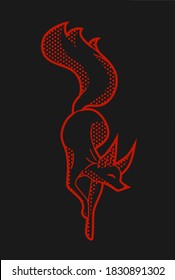 ilustración de vector de color de un zorro feroz