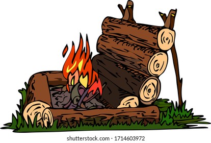 Color Vector Illustration - Fire 