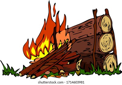 Color Vector Illustration - Fire 