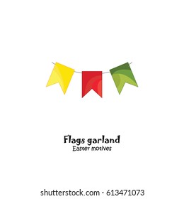 Color vector illustration. Flags garland, holiday decoration