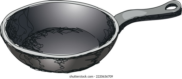 color vector illustration of frying pan