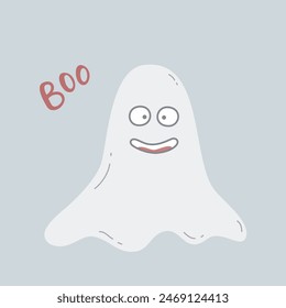 Color vector illustration of a funny haloween ghost.
