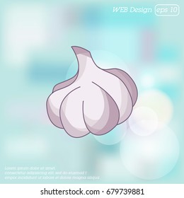 Color vector illustration. Garlic