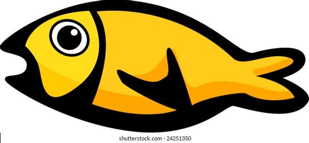 ilustración de vector de color de un pez dorado