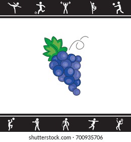 Color vector illustration. Grapes icon