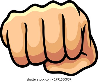 Color vector illustration of a hand in the form of a fist.