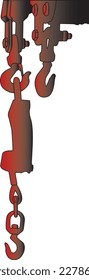 Color vector illustration of the hooks of an industrial crane