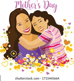 Color vector illustration for Mother's Day.