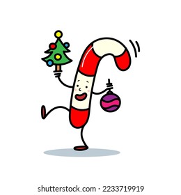 Ilustración de vector de color del lollipop de Año Nuevo