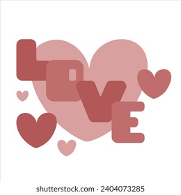 Color vector illustration on a love theme with hearts and letters.