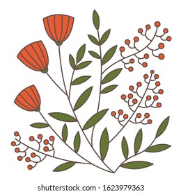 Color vector illustration with pattern of flowers
