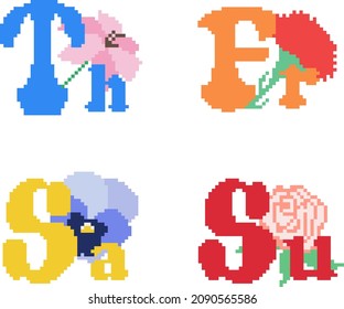 Farbvektorgrafik in der Pixelkunst-Technik.