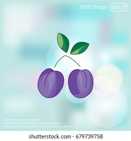 Color vector illustration. Plum icon