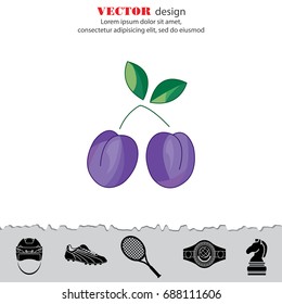 Color vector illustration. Plum icon