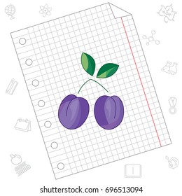 Color vector illustration. Plum icon