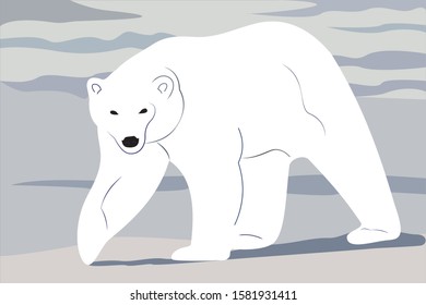 color vector illustration of a polar bear