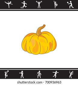 Color vector illustration. Pumpkin icon