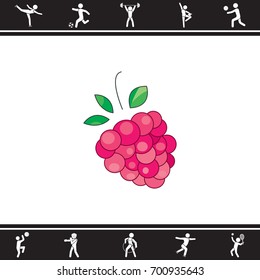 Color vector illustration. Raspberries icon