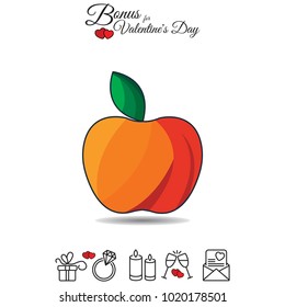 Color vector illustration. Red Apple icon