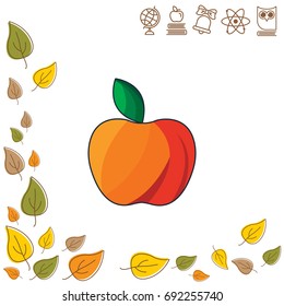 Color vector illustration. Red Apple icon