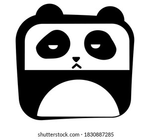 color vector illustration of a sad panda