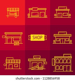 Color vector illustration shops.